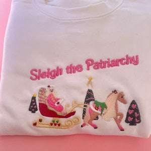 Sleigh the Patriarchy Barbie Inspired Christmas Jumper, Tea Please