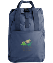 Load image into Gallery viewer, Destroy The Patriarchy Feminist Dinosaur Backpack