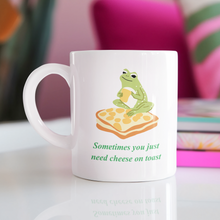 Load image into Gallery viewer, Frog illustration Mug, Cheese on Toast Mug by Tea Please, Feminist Mugs.