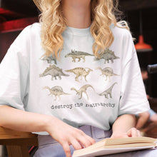 Load image into Gallery viewer, Destroy The Patriarchy Dinosaur Feminist T-shirt