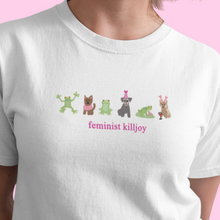 Load image into Gallery viewer, Feminist KillJoy T-shirt, Feminist Tshirt, Frogs and Dog Feminist Tshirt