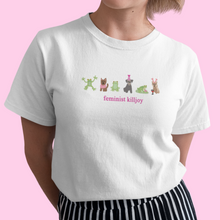 Load image into Gallery viewer, Feminist Killjoy Tshirt, Feminist Tshirt with frogs, Feminism Tshirt, Tea Please.