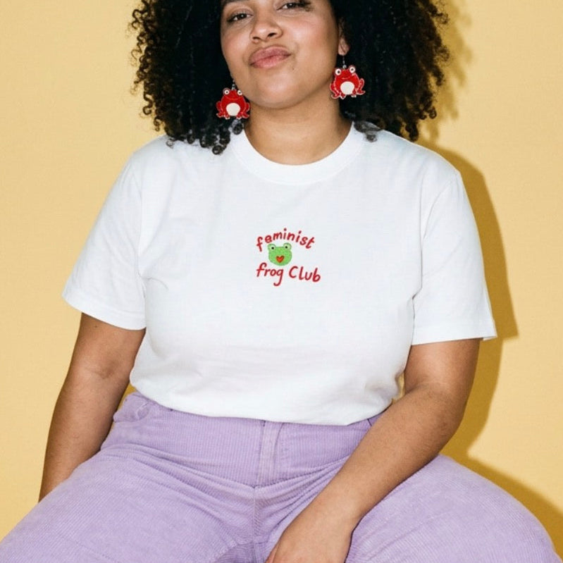 Feminist Frog Club Embroidered Tshirt