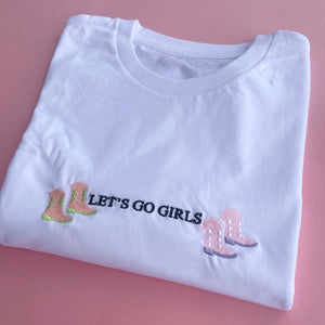 Let's Go Girl Embroidered Tshirt, Tea Please