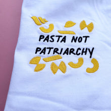 Load image into Gallery viewer, Pasta Not Patriarchy Embroidered Tshirt, Feminist Pasta Tshirt