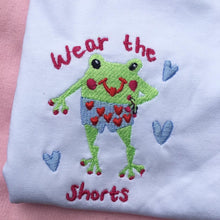 Load image into Gallery viewer, Wear The Shorts Embroidered Tshirt 🐸🐸