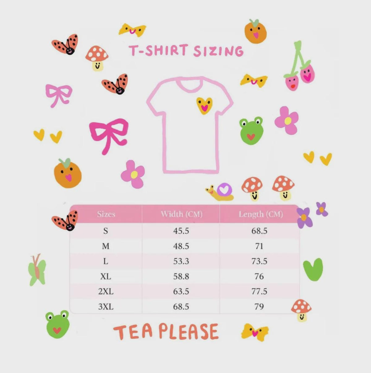 Tea Please Cute Embroidered Tshirt