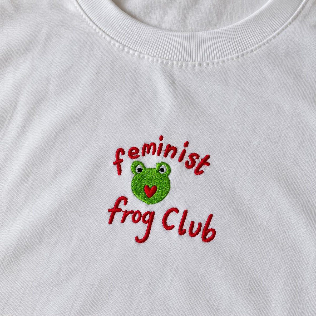 Feminist Frog Club Embroidered Tshirt