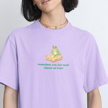 Load image into Gallery viewer, Cheese on Toast Tshirt, Frog Tshirt by Tea Please, Feminist Tshirts